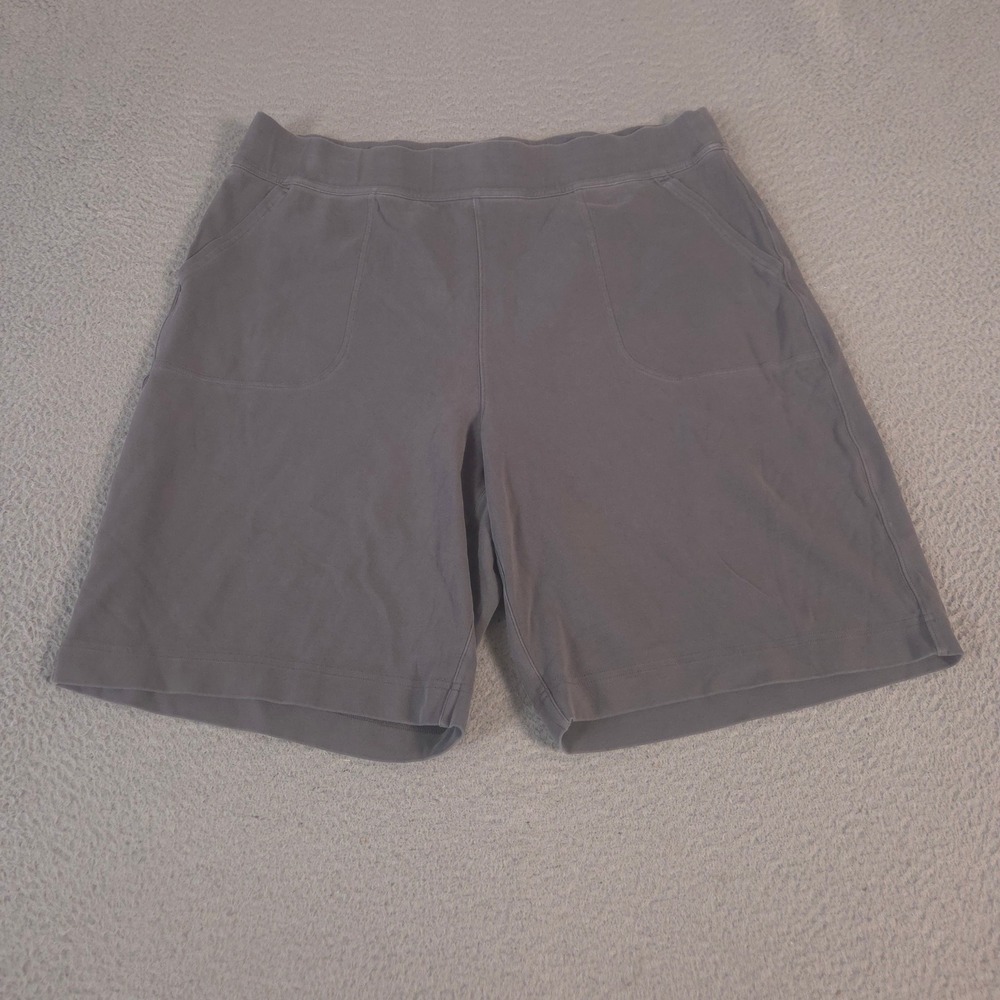 Duluth Trading Co Shorts Womens XL Gray NoGA Naturale Cotton Pull-On 10" Pocket